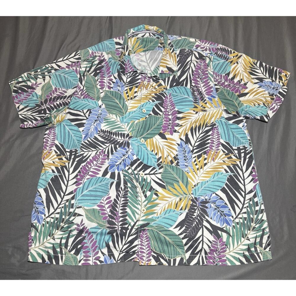 Tommy Bahama Men’s Frond Valley Silk Blend Camp Shirt XXL Multicolor Botanical